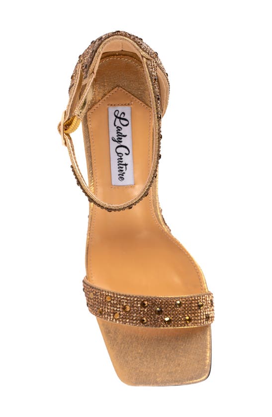 Shop Lady Couture Kloe Crystal Embellished Wedge Sandal In Gold