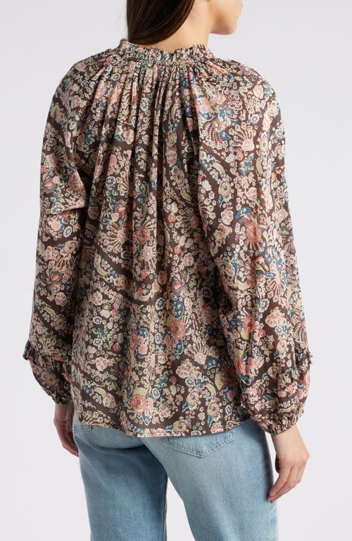 Shop Cleobella Alicia Print Organic Cotton Peasant Top In Divina Print