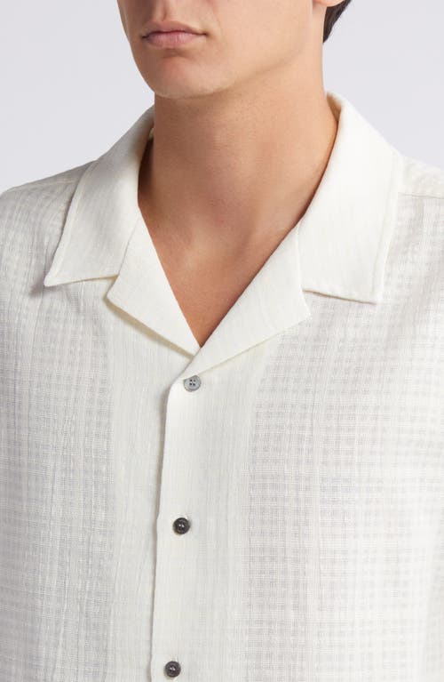 Shop Frame Oversize Textured Cotton Camp Shirt In Off White