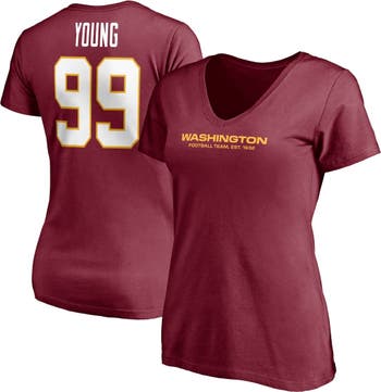 FANATICS Women's Fanatics Branded Chase Young Burgundy Washington Football  Team Player Icon Name & Number V-Neck T-Shirt