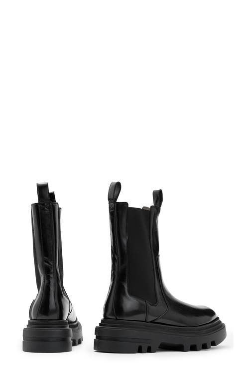 Shop Allsaints Alex Lug Sole Chelsea Boot In Black Shine