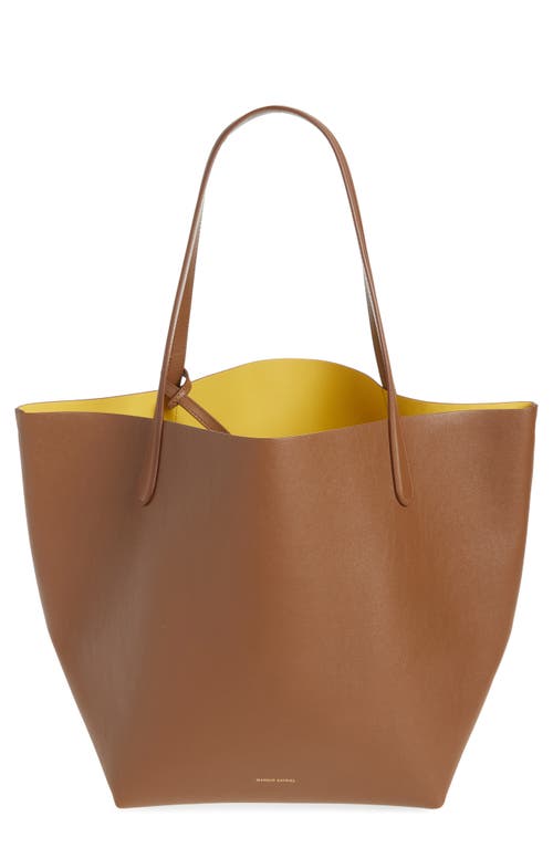 Shop Mansur Gavriel Everyday Soft Leather Tote In Desert/limone