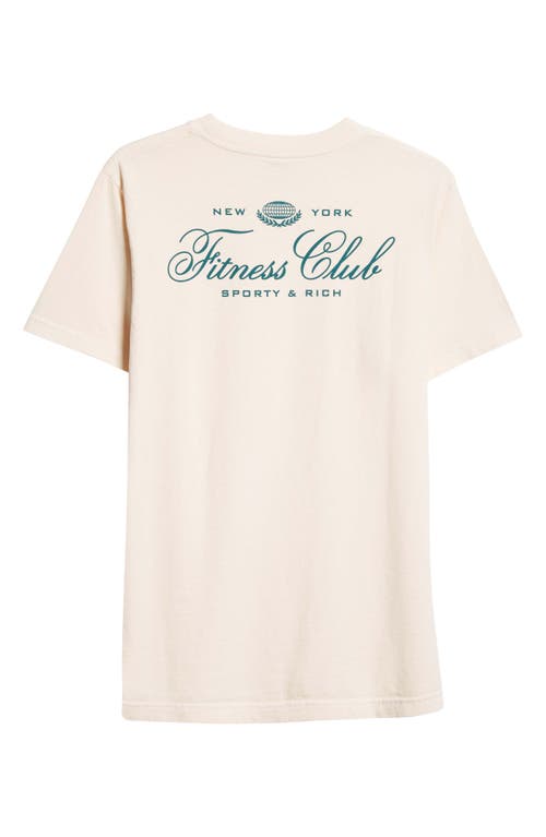 Shop Sporty And Rich Sporty & Rich Fitness World Graphic T-shirt In Cream