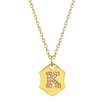 Stella + Ruby Nom De Plume Initial Pendant Necklace