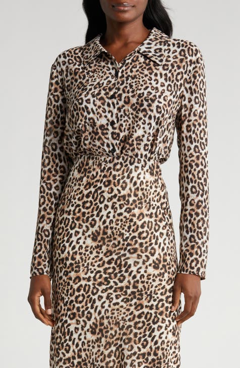 Marissa Leopard Jacquard Long Sleeve Top