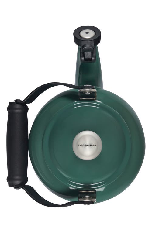 Le Creuset 1.25 Quart Enamel On Steel Demi Tea Kettle In Artichaut/silver