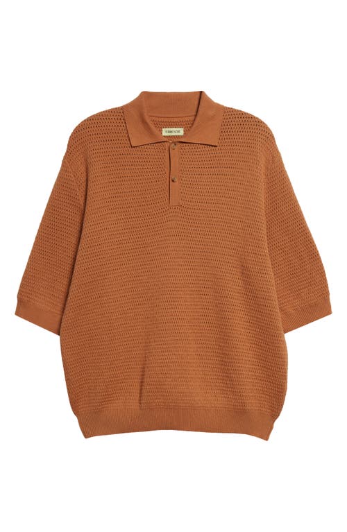 Honeycomb Knit Polo in Sienna