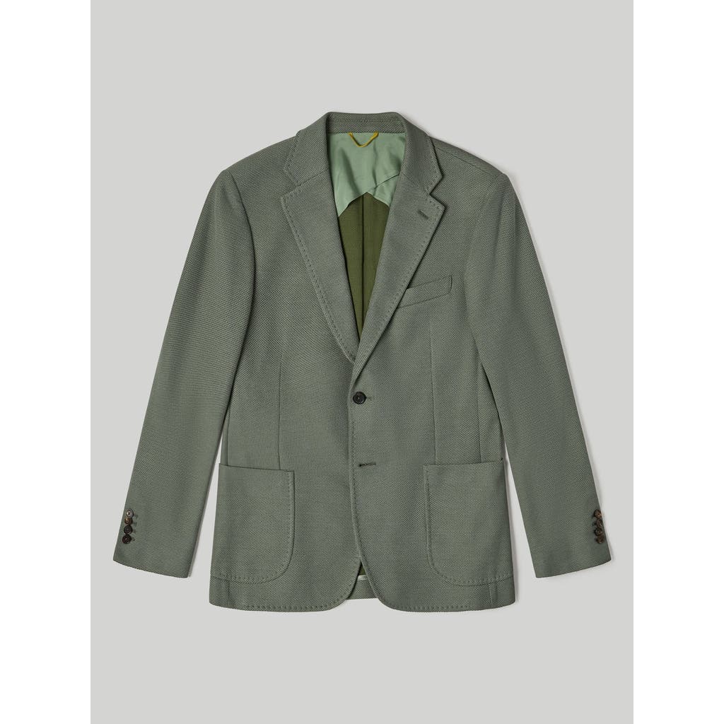 Robert Talbott Wright Textured Knit Blazer In Sage Green