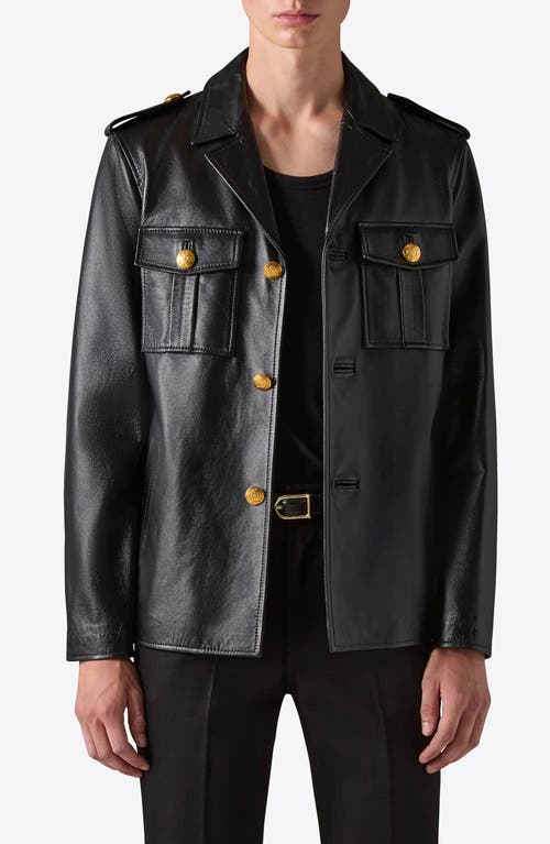 Shop Blk Dnm Boxy Leather Jacket In Black