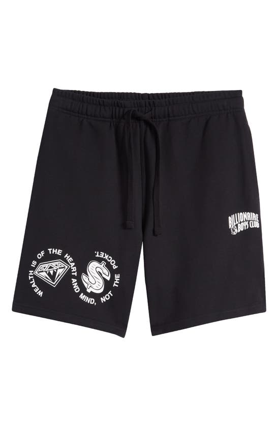 Shop Billionaire Boys Club Mantra Cotton Blend Drawstring Shorts In Black