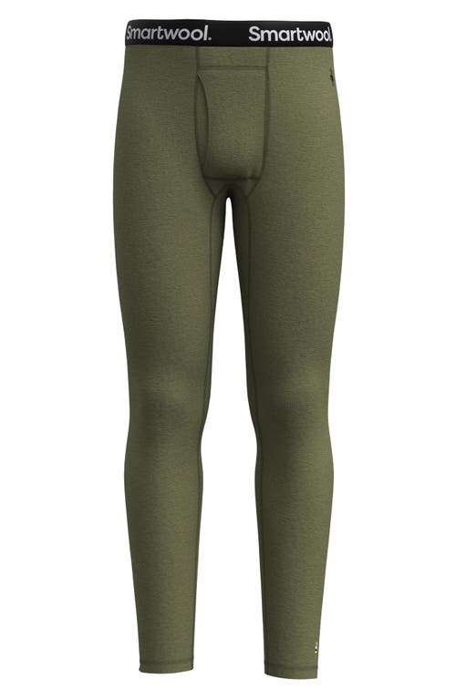 Shop Smartwool Classic Thermal Merino Wool Blend Base Layer Leggings In Winter Moss Heather