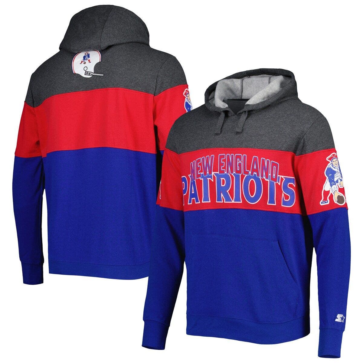 STARTER Men's Starter Royal/Heather Charcoal New England Patriots
