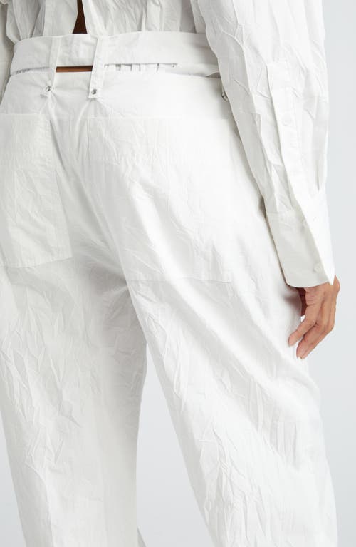 Shop Proenza Schouler Rory Relaxed Fit Crinkled Poplin Straight Leg Pants In White