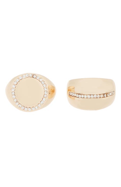 2-Pack Crystal Bubble & Signet Rings