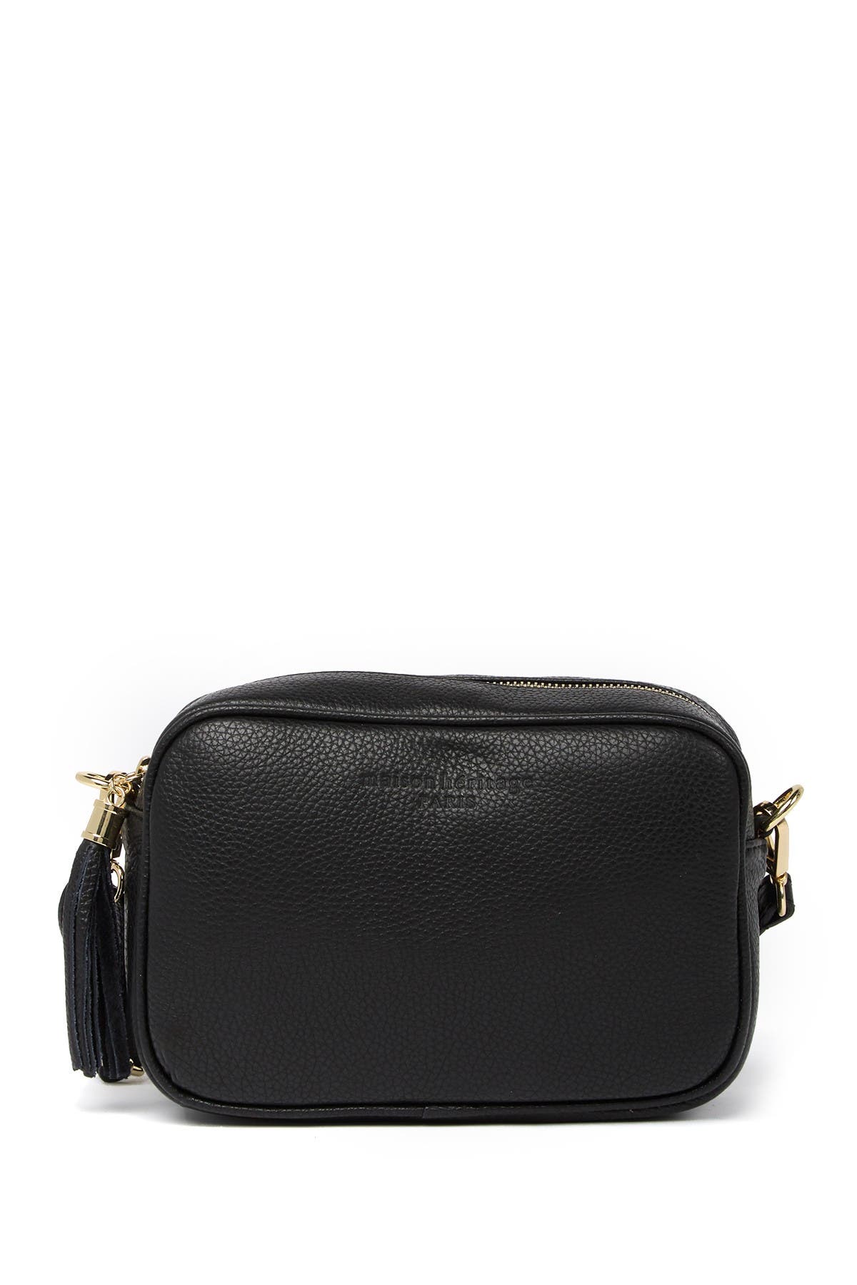 Maison Heritage Gaby Leather Crossbody Bag In Black | ModeSens