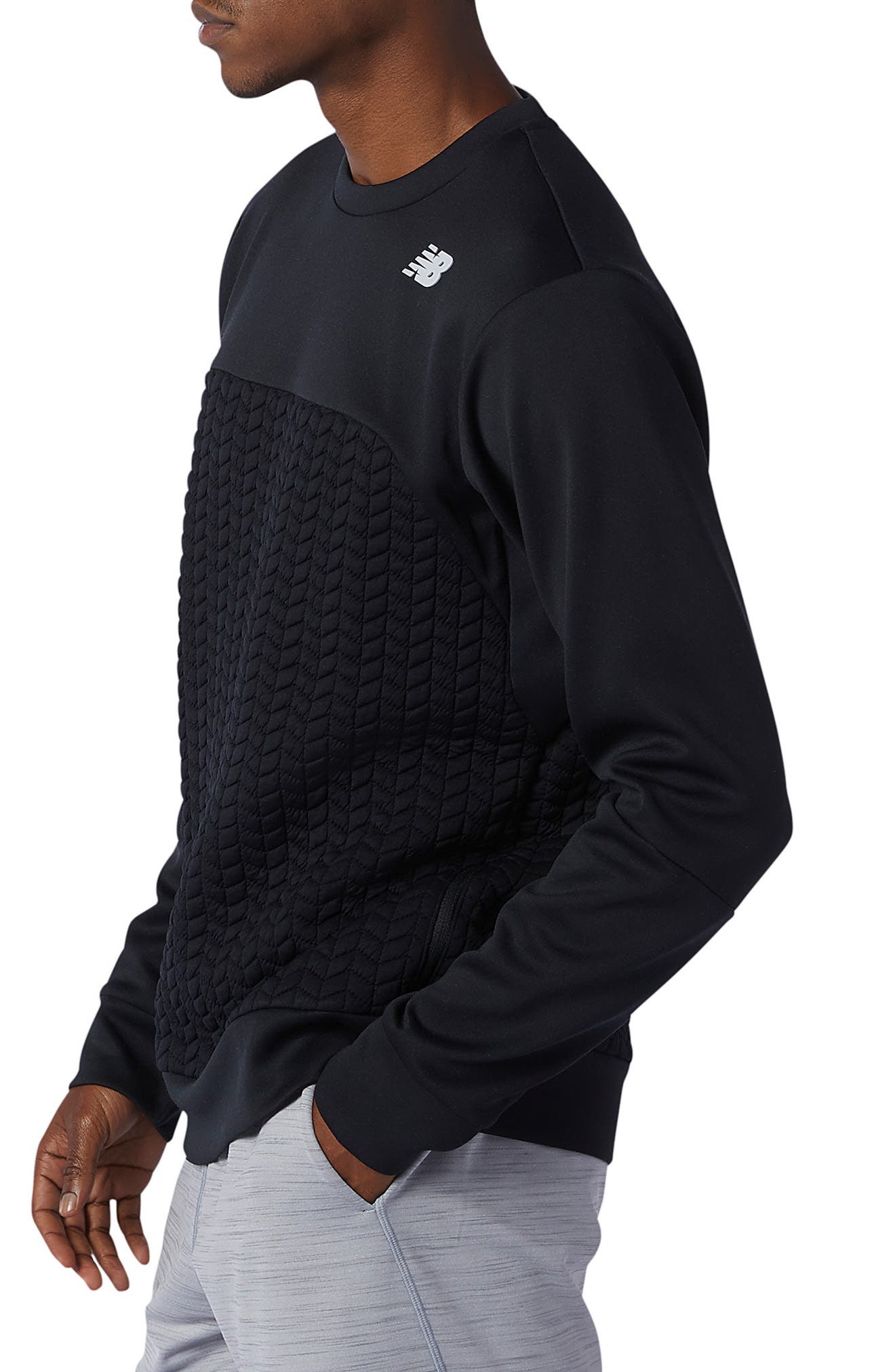 heat loft quilted crewneck sweatshirt