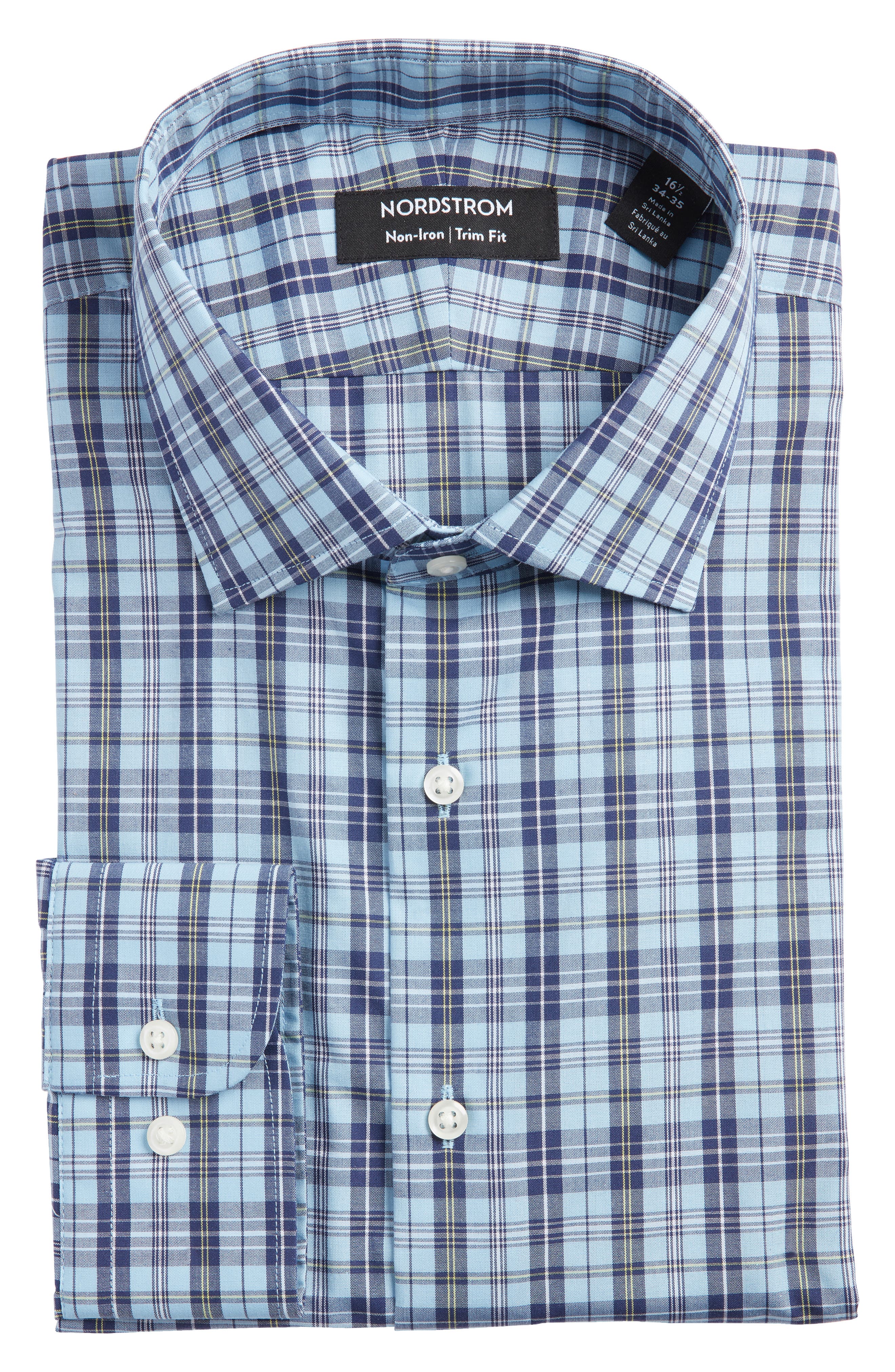 Nordstrom Trim Fit Non-Iron Check Dress 