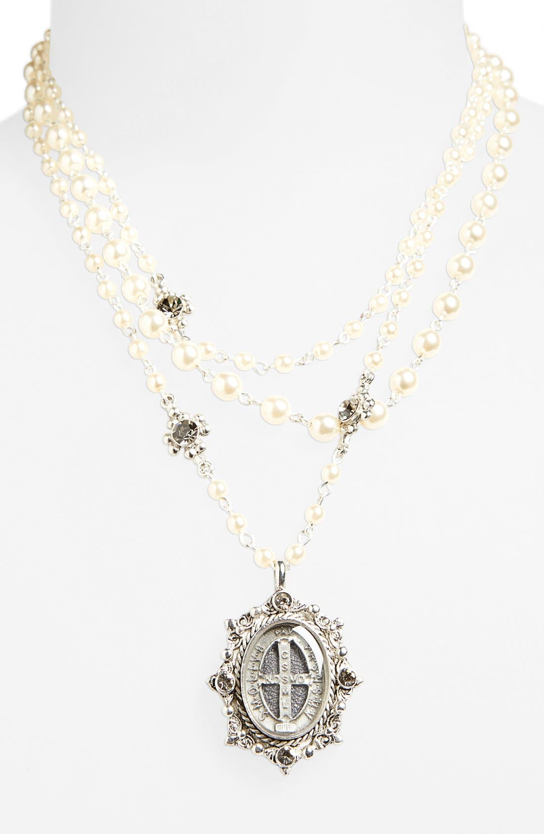 Virgins Saints & Angels Sacred Heart Pendant Multistrand Necklace