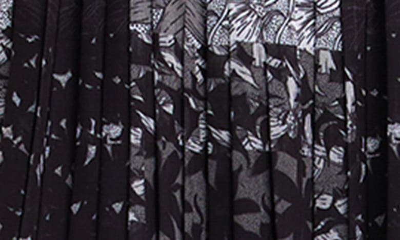 Shop Desigual Pleated Combination Midi Dress In Black