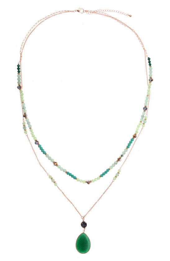Shop Zaxie By Stefanie Taylor Crystal & Stone Layered Necklace In Gold