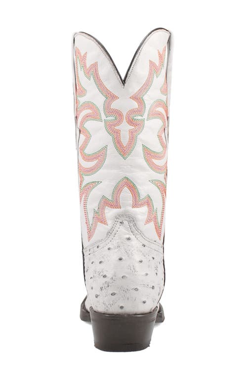 Shop Dingo Outlaw Ostrich Embossed Cowboy Boot In White