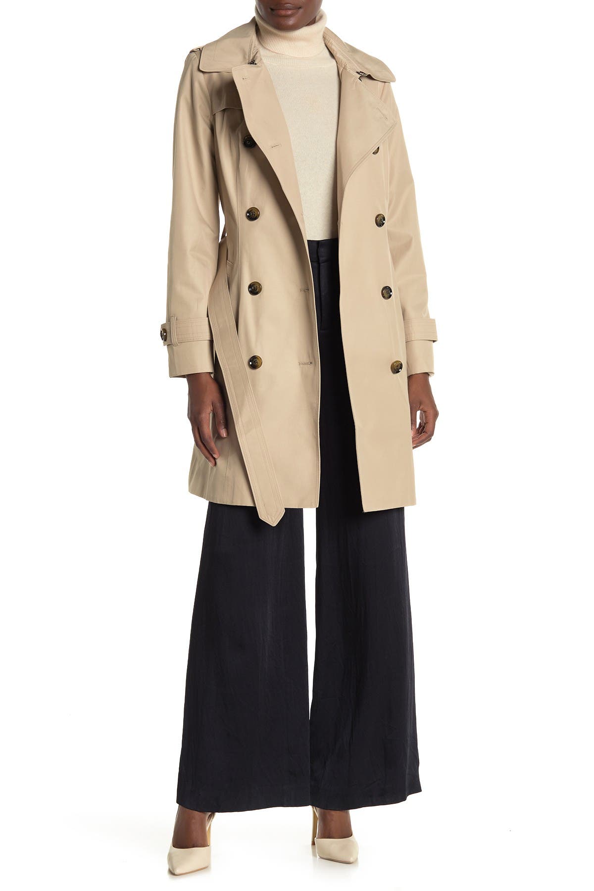 London Fog | Hooded Waist Tie Trench Coat | Nordstrom Rack