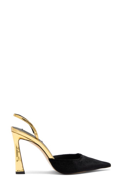 Shop Steve Madden Drew Slingback Pointed Toe Pump In Black/gold