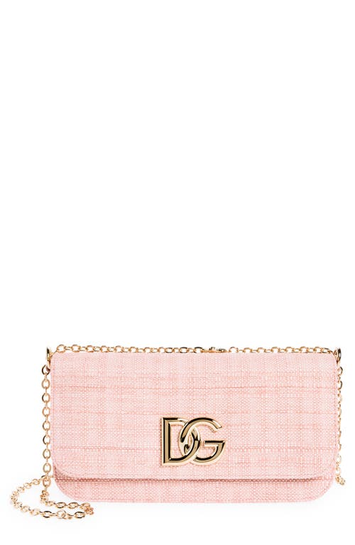 Dolce & Gabbana 3.5 East/West Raffia Crossbody Bag in Pink at Nordstrom