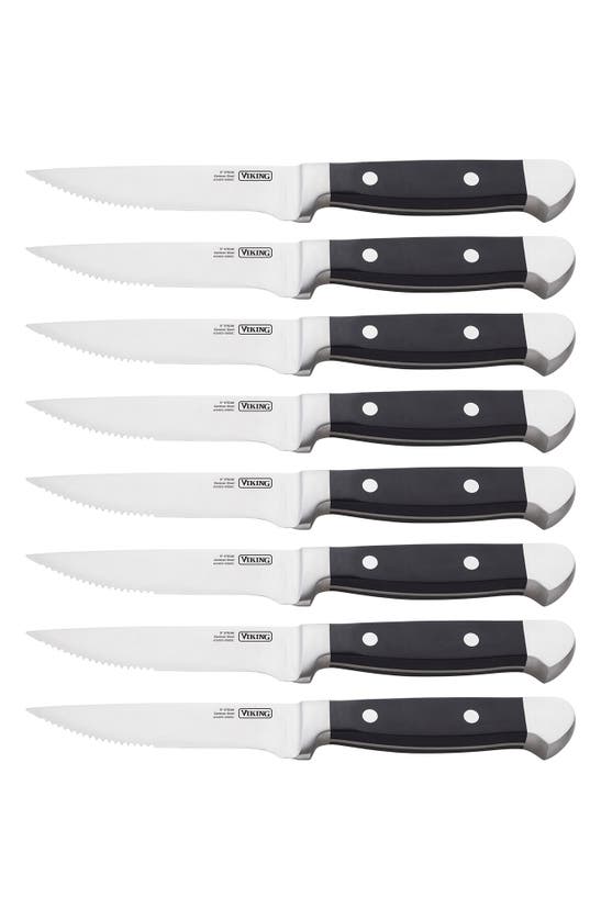 Viking 8-piece Steak Knife Set In Black