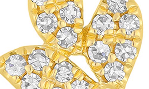 Ef Collection Pavé Diamond Leaf Stud Earrings In Yellow Gold