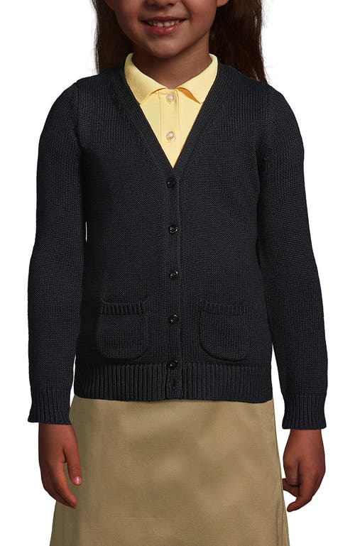 LANDS' END LANDS' END SCHOOL UNIFORM GIRLS COTTON MODAL BUTTON FRONT CARDIGAN SWEATER