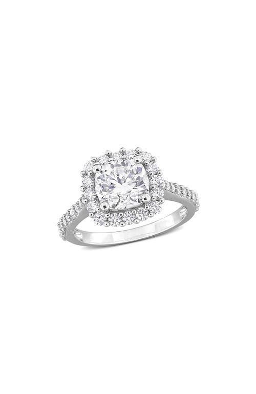 Delmar Dew Cushion Cut Moissanite Ring In White/silver