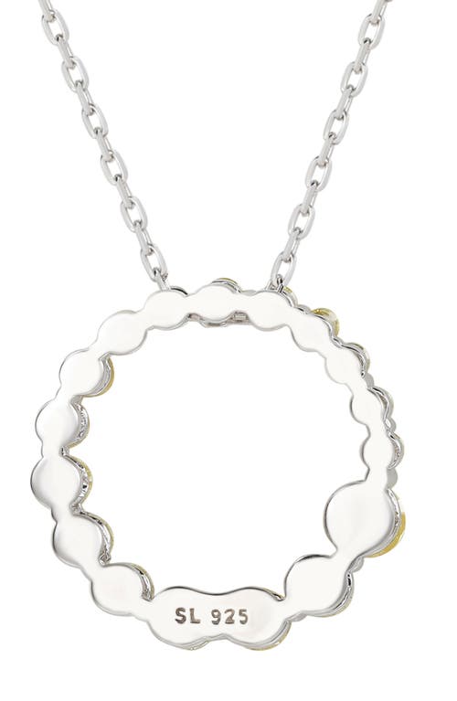 Suzy Levian Sterling Silver Yellow Cz Journey Pendant Necklace In Silver/yellow