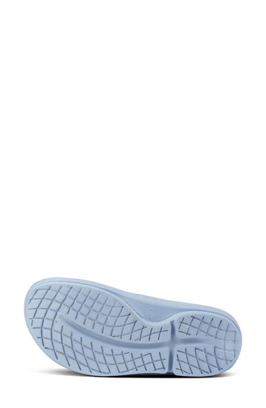 Shop Oofos Gender Inclusive Ooahh Slide Sandal In Neptune Blue