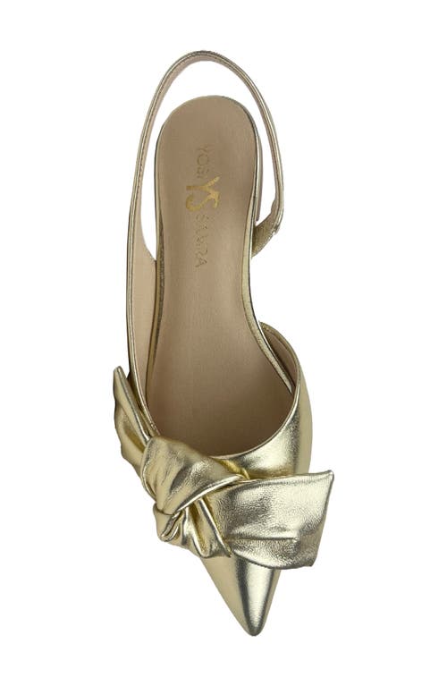 Yosi Samra Violet Pointed Toe Slingback Flat In Gold