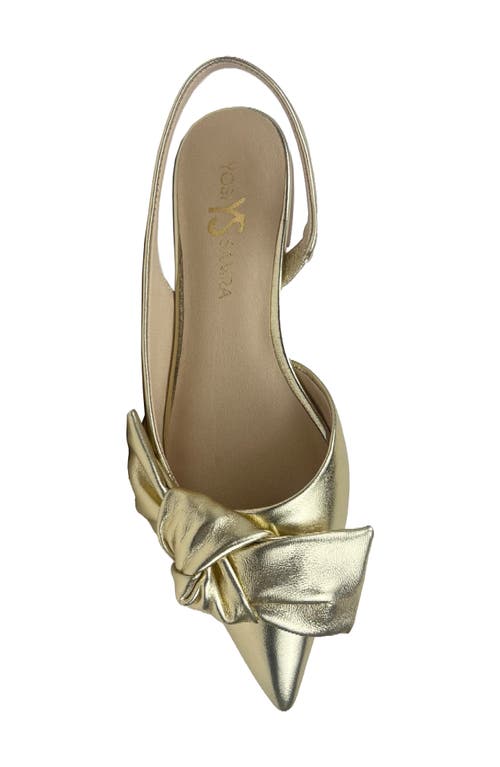 Shop Yosi Samra Violet Pointed Toe Slingback Flat In Gold