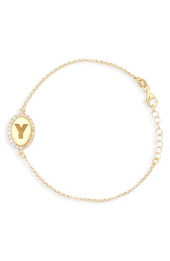 Meshmerise Diamond Initial Disc Bracelet In Yellow-y