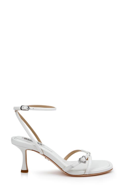 Shop Badgley Mischka Collection Brynna Ankle Strap Sandal In White Leather