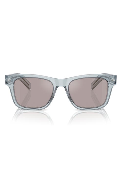 Prada 54mm Polarized Rectangular Sunglasses in Transparent Azure at Nordstrom