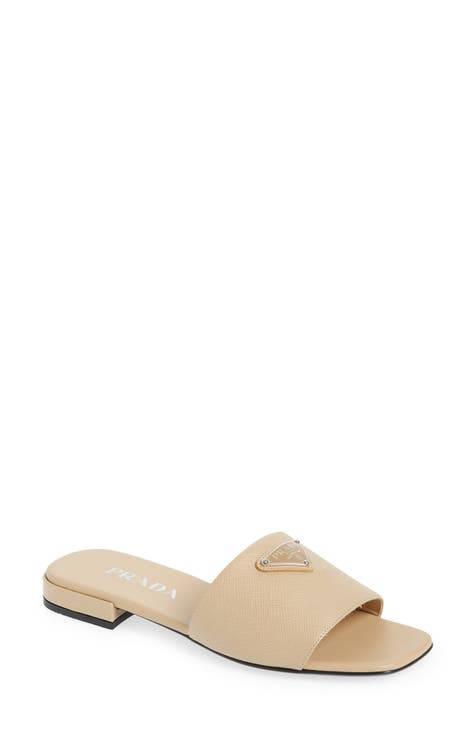Designer Revival Flat Mules: Womens Slides Gold Flat Sandals In Black,  Pink, Orange, Blue, Waterfront Brown, And White For Summer From Yezy168,  $85.43
