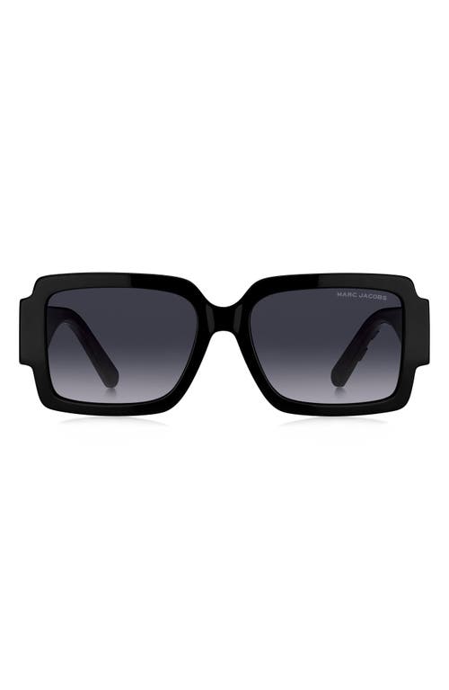 Marc Jacobs 55mm Gradient Rectangular Sunglasses In Black Grey/grey Shaded