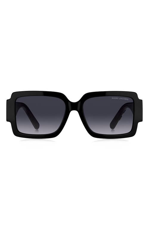 Marc Jacobs 55mm Gradient Rectangular Sunglasses In Black Grey/grey Shaded