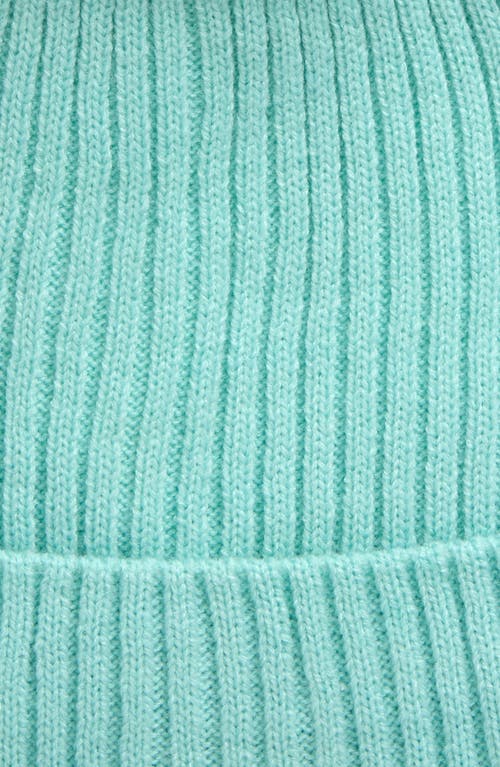 Shop Nordstrom Kids' Fleece Lined Beanie With Faux Fur Pom In Teal Turquoise