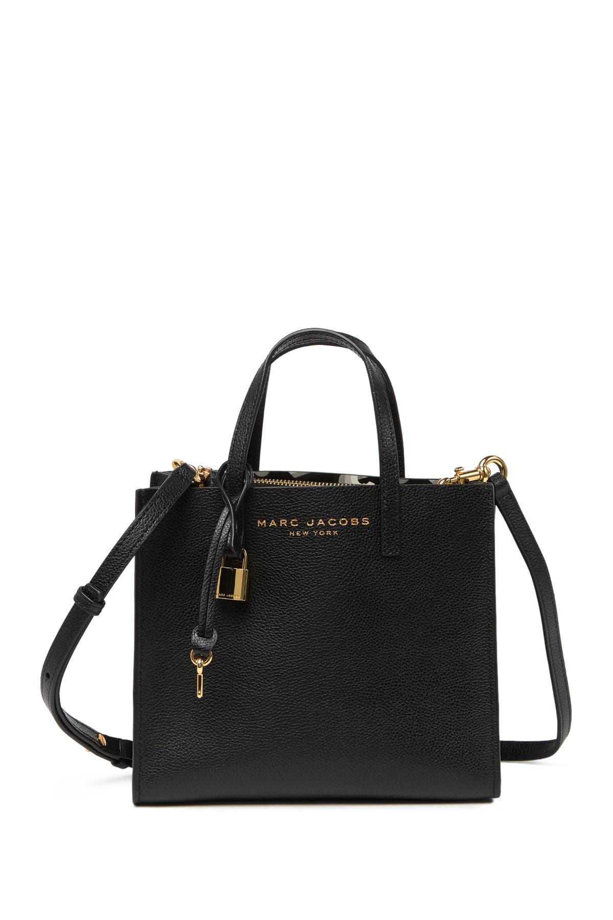 Marc Jacobs Mini Grind Coated Leather Tote In Black | ModeSens
