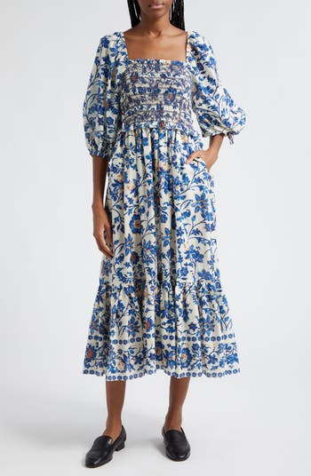 Cara Cara Jazzy Botanical Print Cotton Voile Dress | Nordstrom