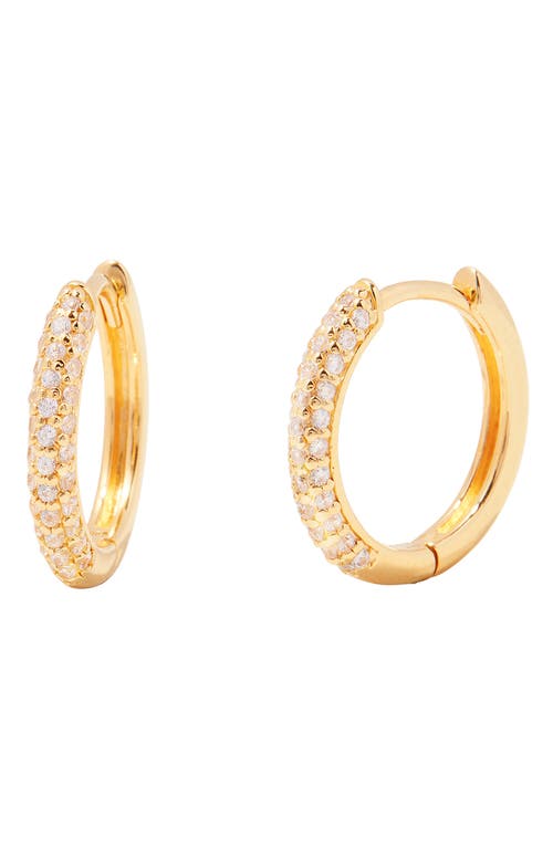 Cecile Pavé Cubic Zirconia Hoop Earrings in Gold