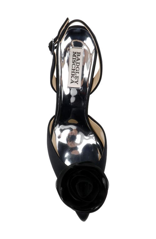 Shop Badgley Mischka Collection Carlise Rose Pinted Toe Pump In Black