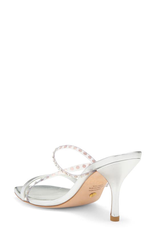 Shop Stuart Weitzman Strapeze 85 Sandal In Clear/silver/clear