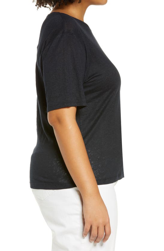 Vince Relaxed Linen Crewneck T-shirt In Coastal