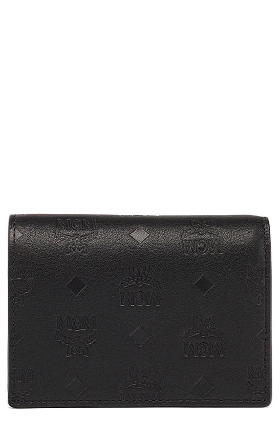 Mcm Aren Flap Trifold Mini Wallet In Black